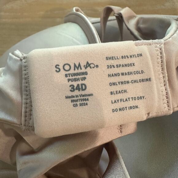 Soma Stunning Push Up Plunge Bra Adobe Rose 34D - Picture 6 of 7